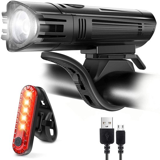 Superhelles Fahrradbeleuchtungsset, Led-vorder- Und Rücklicht, Usb-ladefunktion, 2000-mah-akku, Wasserdicht, 4 Modi, Für Mountainbikes Und Rennräder