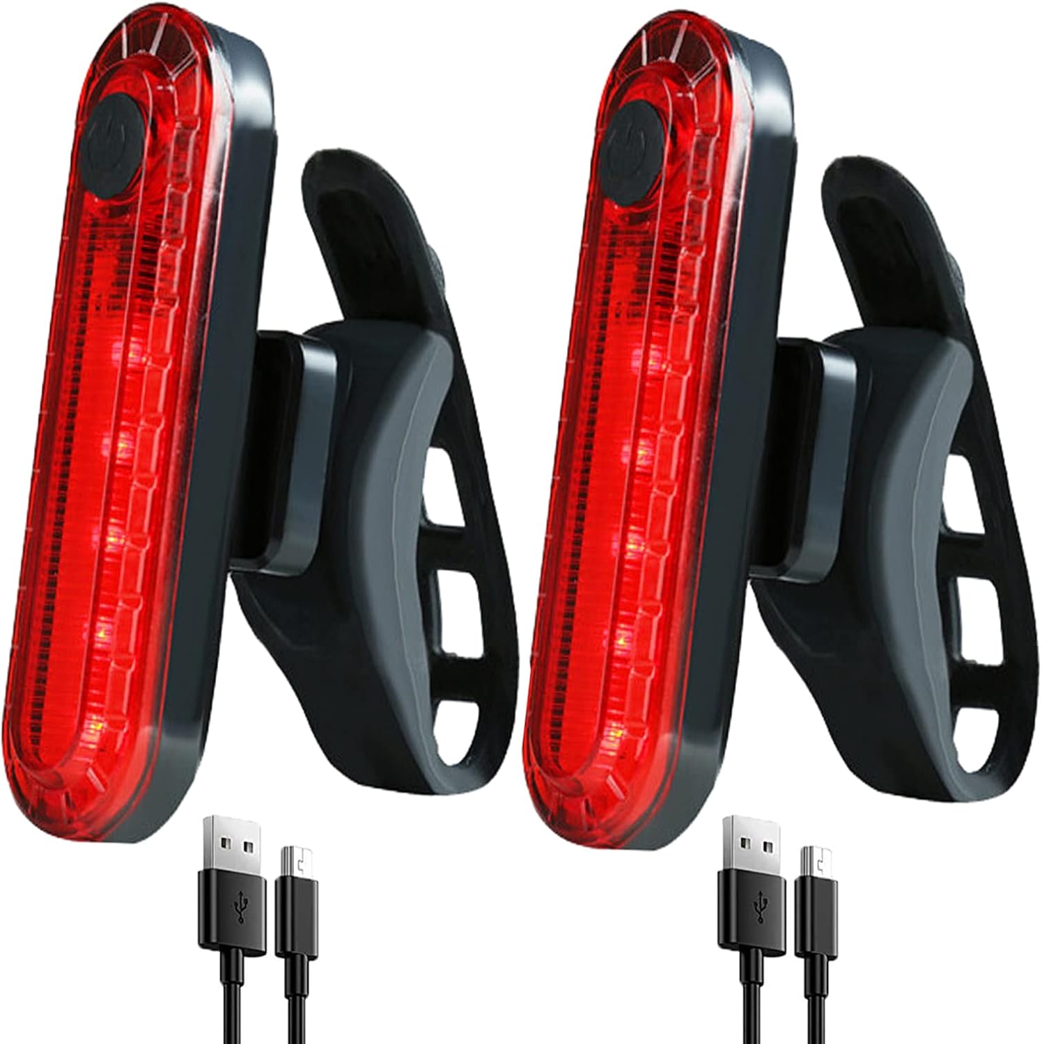 2er-pack Wiederaufladbare Led-fahrradrücklichter Für Mehr Sicherheit Bei Nachtfahrten, Wasserdicht, Helle Warnblinker, Rote Berglichter