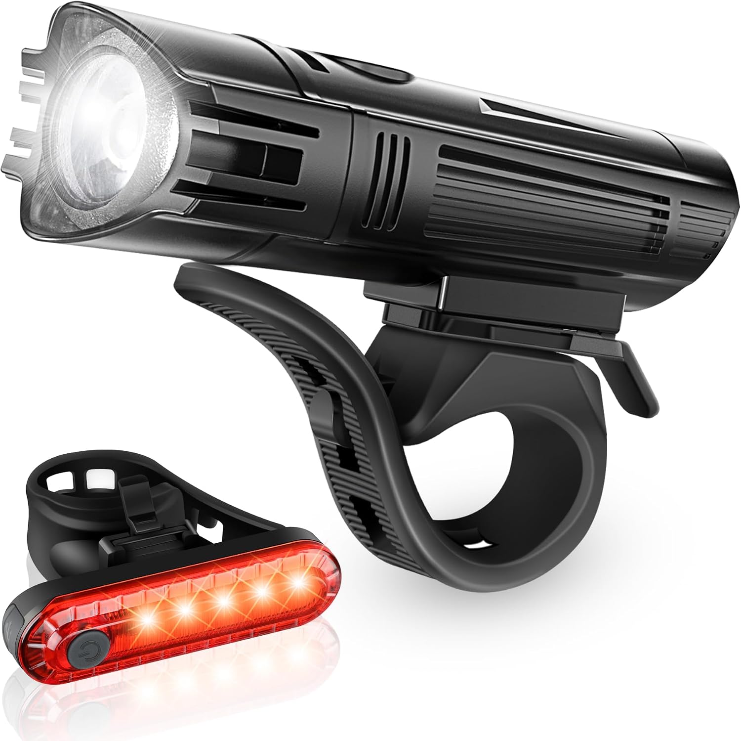 Superhelles Fahrradbeleuchtungsset, Leistungsstarkes Led-usb-aufladbares Vorder- Und Rücklicht, 2000-mah-lithium-akku, Wasserdicht, 4 Modi