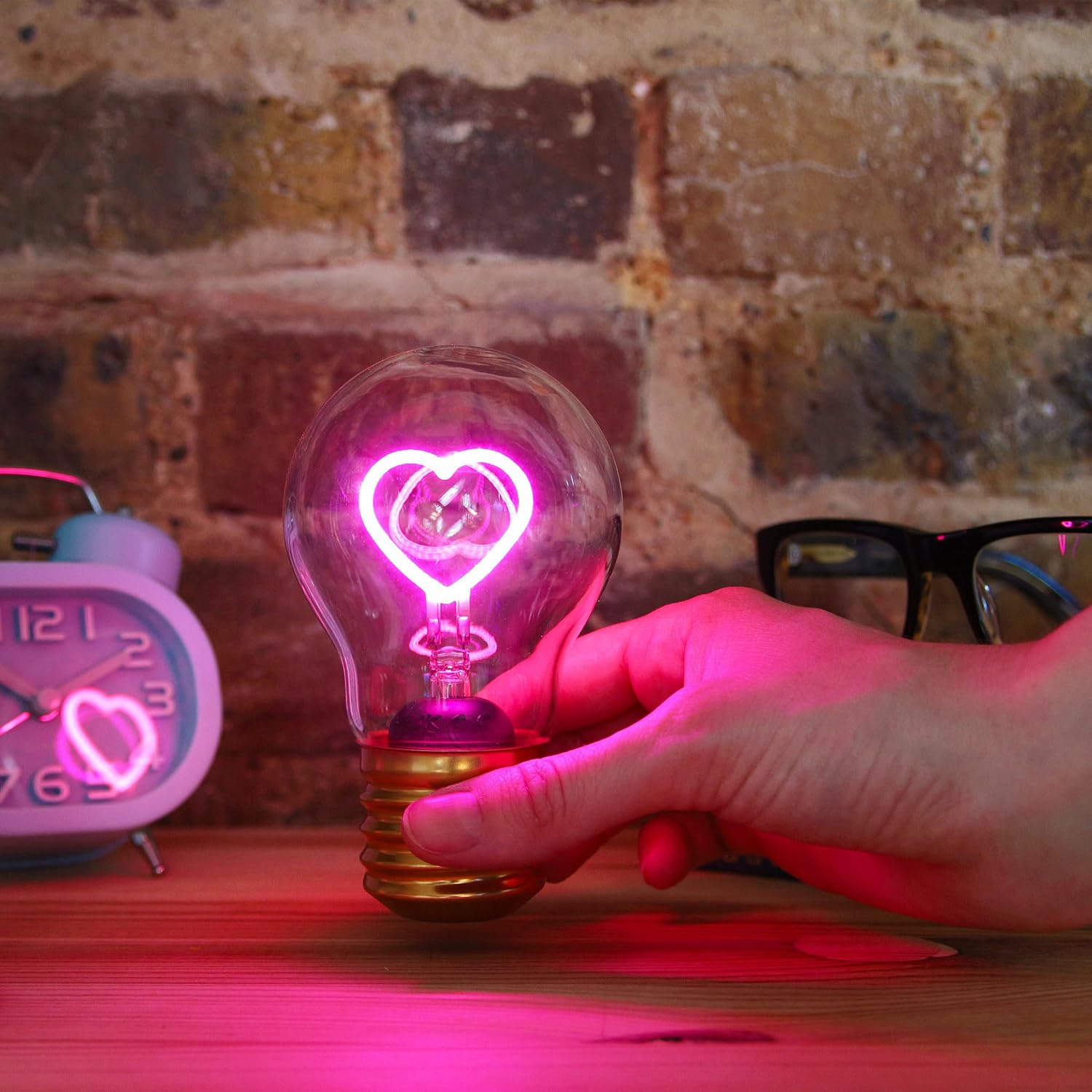 Herzförmige Lampe – Rosa Schlafzimmerlampe – Kabellose Herzlampe Mit Akku – Led-neon-nachtlicht Mit Usb-ladefunktion
