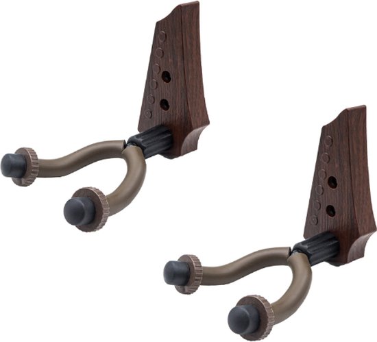 2 Stück – Gitarrenhaken – Gitarrenhalter – Wandhaken Für Gitarre – Gitarrenwandhalterung – Gitarrenaufhänger – 9 X 14 X 12 Cm – Braun – Abs + Eisenrohr + Gummi