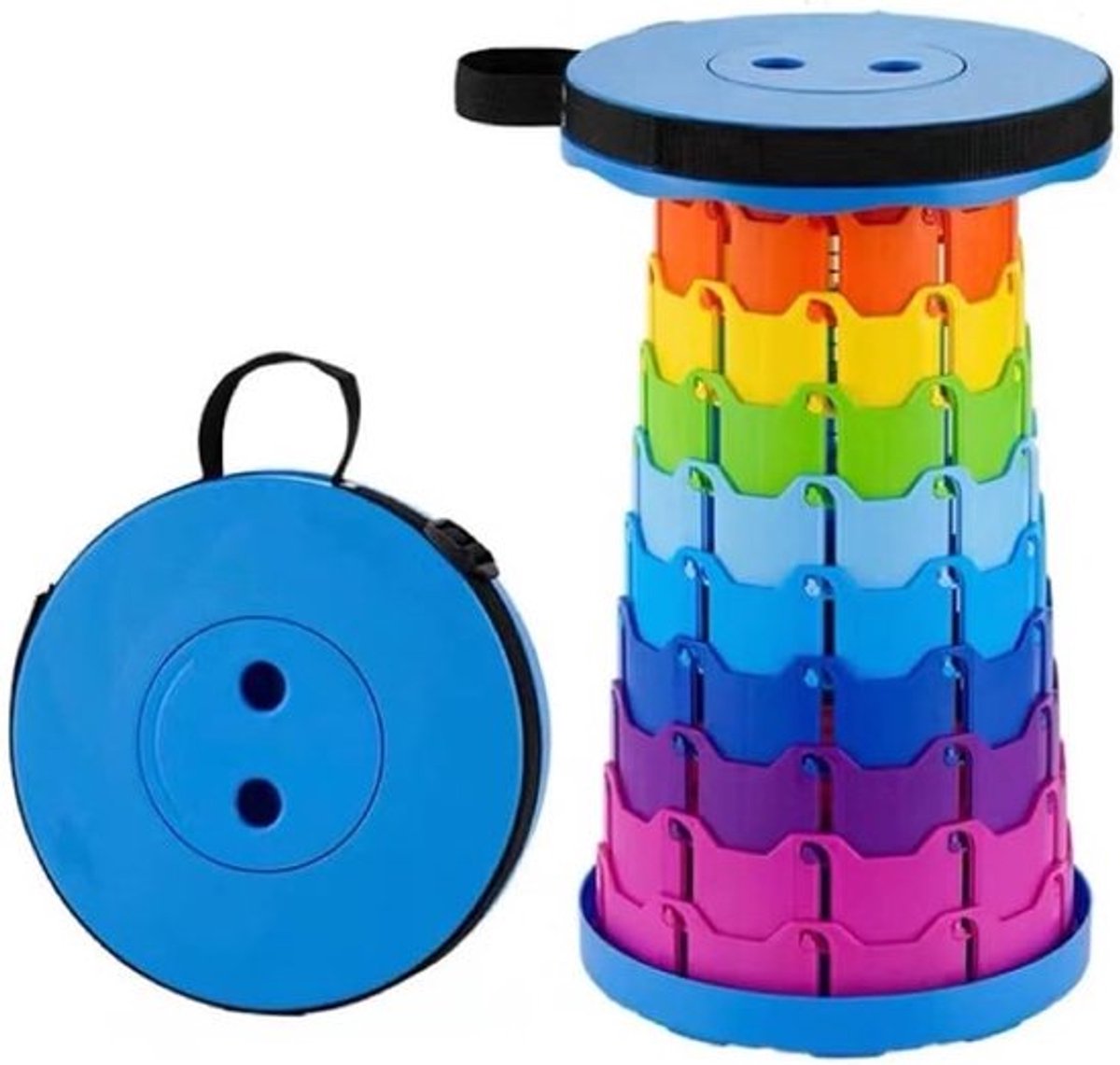 Klapphocker Für Den Außenbereich – Teleskophocker – Campinghocker – Klapphocker – Zusammenklappbarer Hocker – Höhenverstellbar – Gehhocker – Leichter Anglerhocker