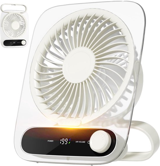 Ultraleiser, Faltbarer 180°-usb-miniventilator (weiß), Tragbarer, Wiederaufladbarer Akkuventilator Für Büro Und Reisen.