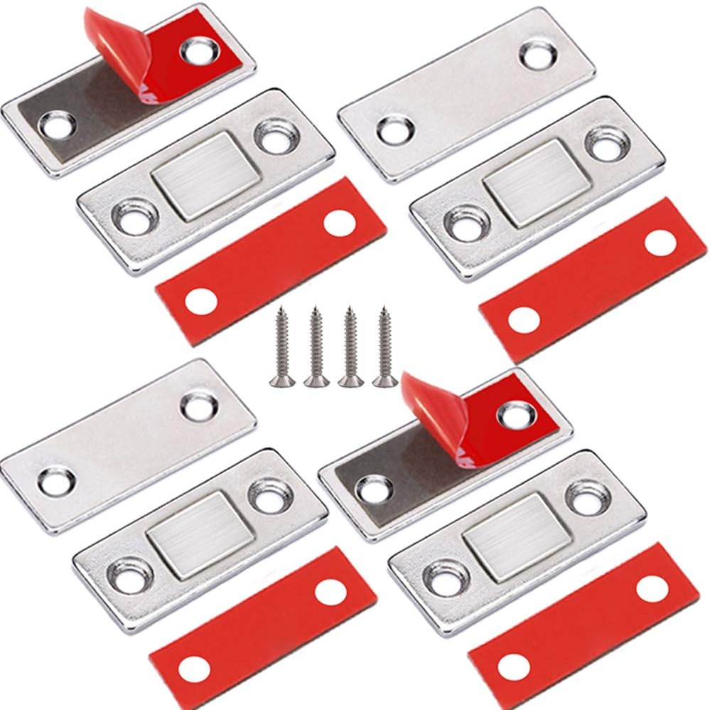 4-teiliges Set Ultradünner Magnetischer Schranktürverschlüsse, Magnetische Schubladen-klebeschlösser Für Schranktüren