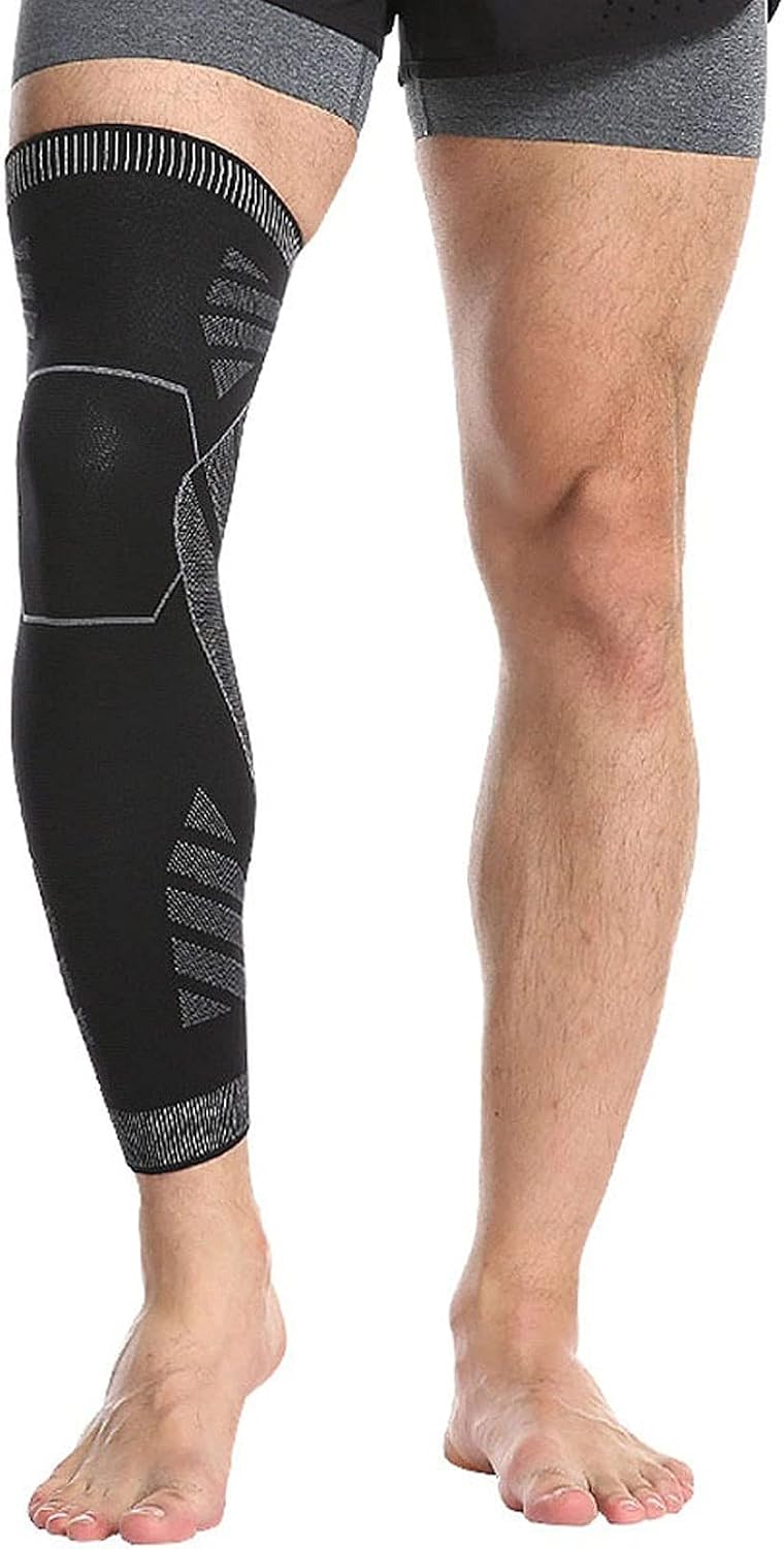 2er-pack Kniebandagen Für Sport, Basketball, Laufen, Unterstützung, Schutz, Gewebte Knieschoner, Langer Beinschutz, Kompressions-kniebandagen, Größe L