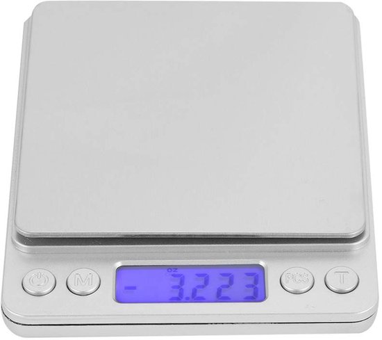 Digitale Küchenwaage, Edelstahl, Hohe Präzision 500 G/0,1 G