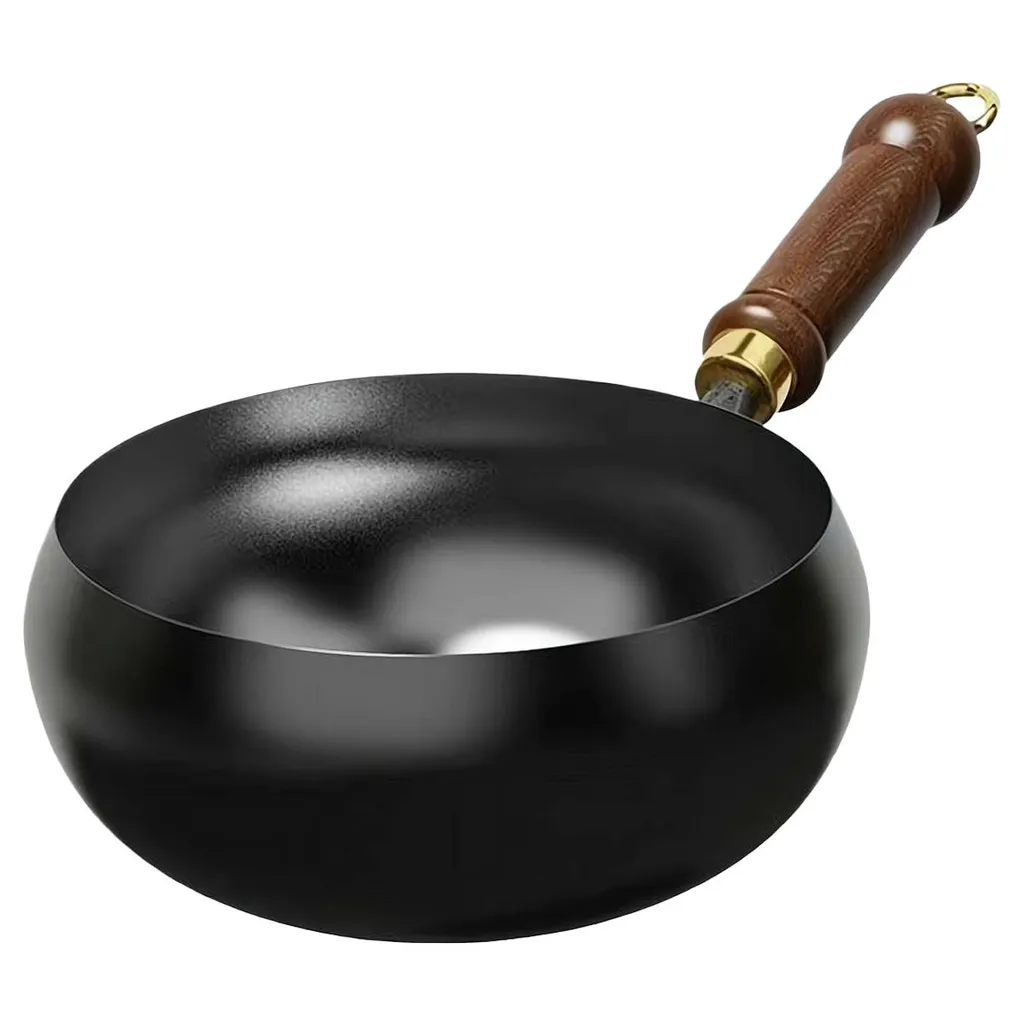 Handgefertigte, Geschmiedete Gusseisenpfanne, 24 Cm Tief, Unbeschichtet, Antihaftbeschichtet, Perfekt Zum Braten Und Schmoren.