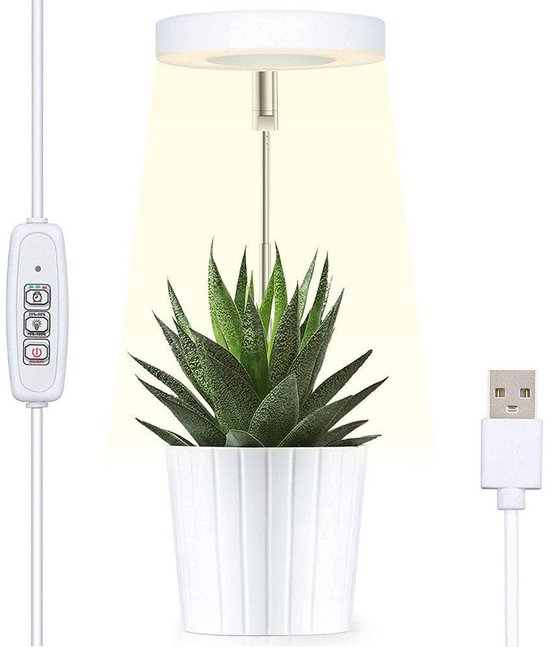 Led-pflanzenlampe, Usb-adapter, Erweiterbar, Für Innenräume, Mit Timer, Dimmbar, Weiß, Für Kleine Pflanzen