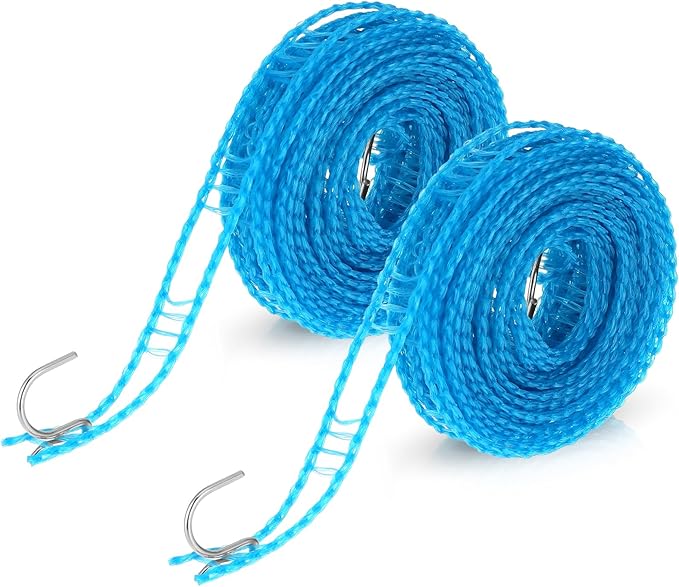 6-teiliges Rutschfestes Wäscheleinen-set Mit Haken, Tragbar, Geeignet Für Reisen, Camping, Zuhause, Garten Und Wildnis-camping (10 Meter).