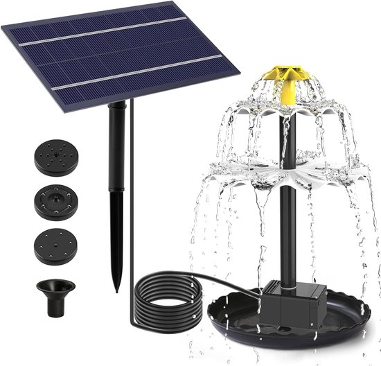 2,5-w-solarbrunnen Mit Solarwasserpumpe, Geeignet Für Gartenteiche, Vogeltränken, Wasserfälle Und Gartenbrunnen.