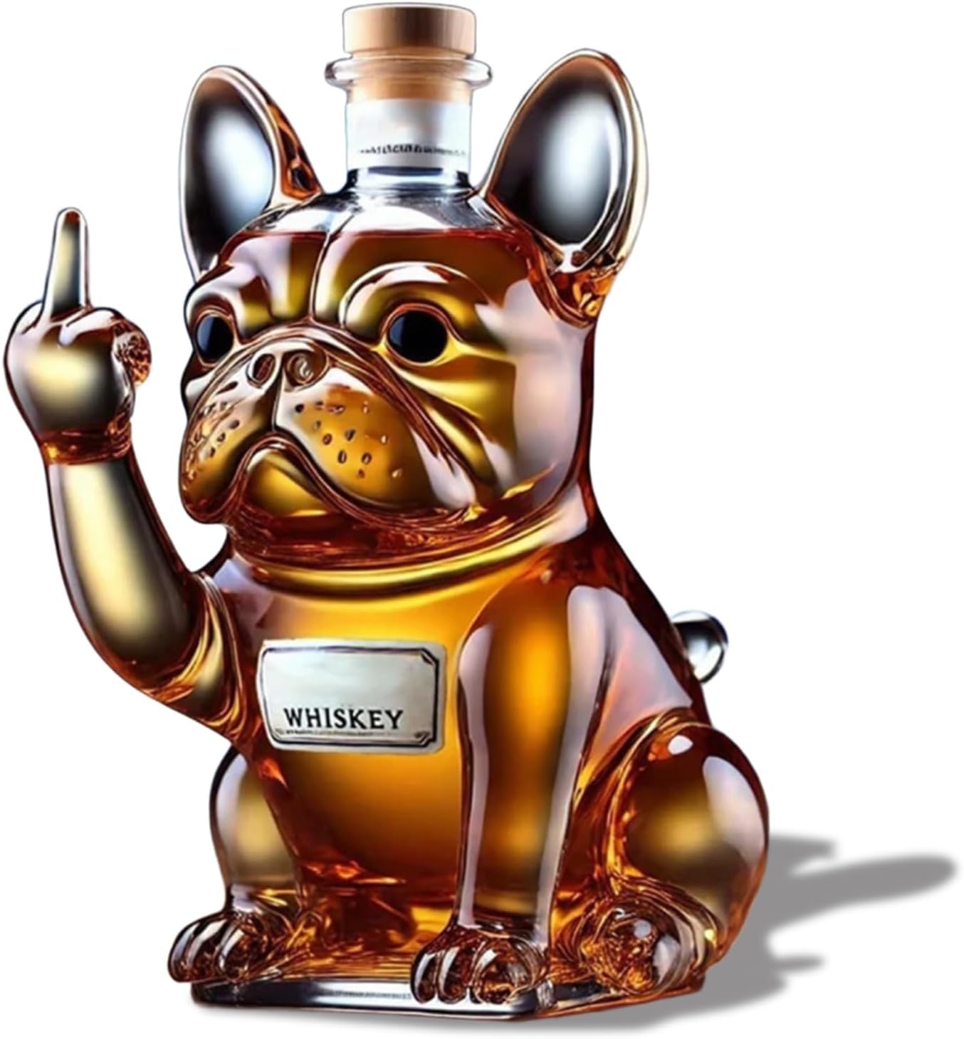 Whiskykaraffe In Form Einer Französischen Bulldogge, Dekorativer Halter Für Eine Spirituosenflasche, Glaskaraffe Mit Einem Fassungsvermögen Von 300 Ml