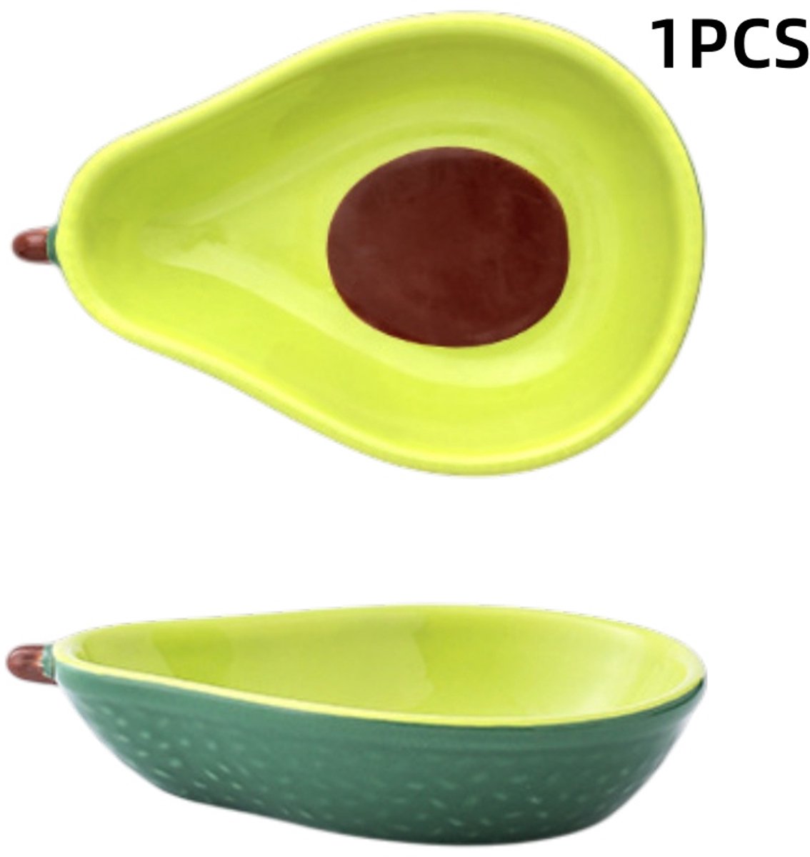 Dessertschale – Salatschale – Avocadoschale – Obstschale – Keramik – Geschirr – Geeignet Zum Servieren Von Obst, Salaten Und Dips – Grün – 16,5 × 10,8 × 3,6 Cm
