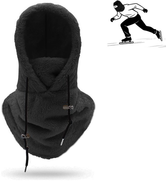 Skimaske, Fleece, Unisex – Geeignet Für Outdoor-aktivitäten Wie Wandern, Camping, Trekking, Skifahren Und Radfahren – Schwarz