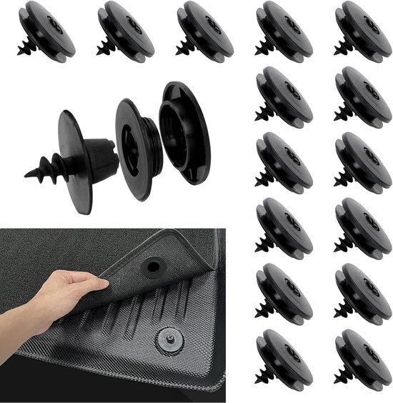 15 Autoteppichclips - 3-in-1 - Universal - Geeignet Für Alle Arten Von Fußmatten - Kunststoff - Zur Befestigung Von Fußmatten, Teppichclips Und Teppichen.
