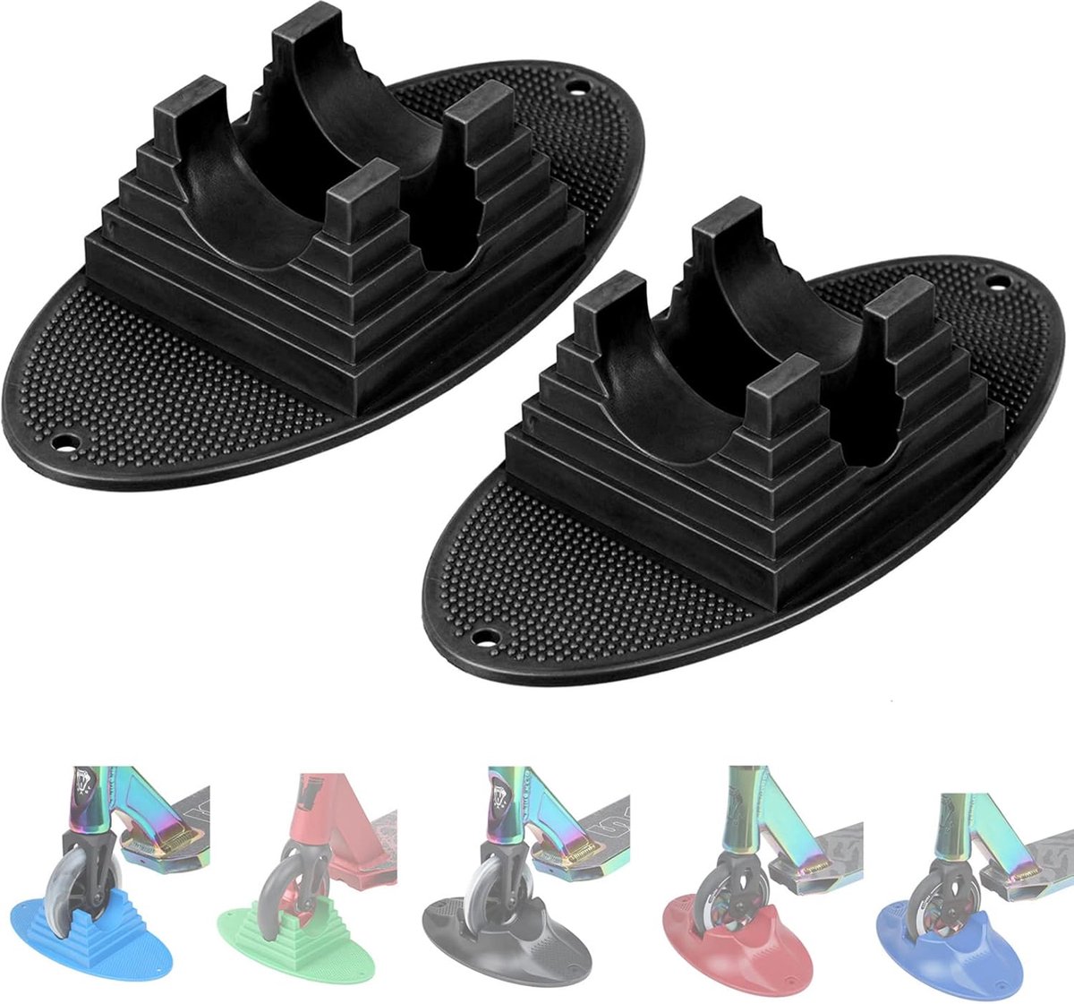 Universeller Scooter-ständer – Halterung Für Stunt-scooter Und Kinderroller – Geeignet Für 95–120 Mm Räder – Robuster Abs-bodenständer – Schwarz – 2 Stück