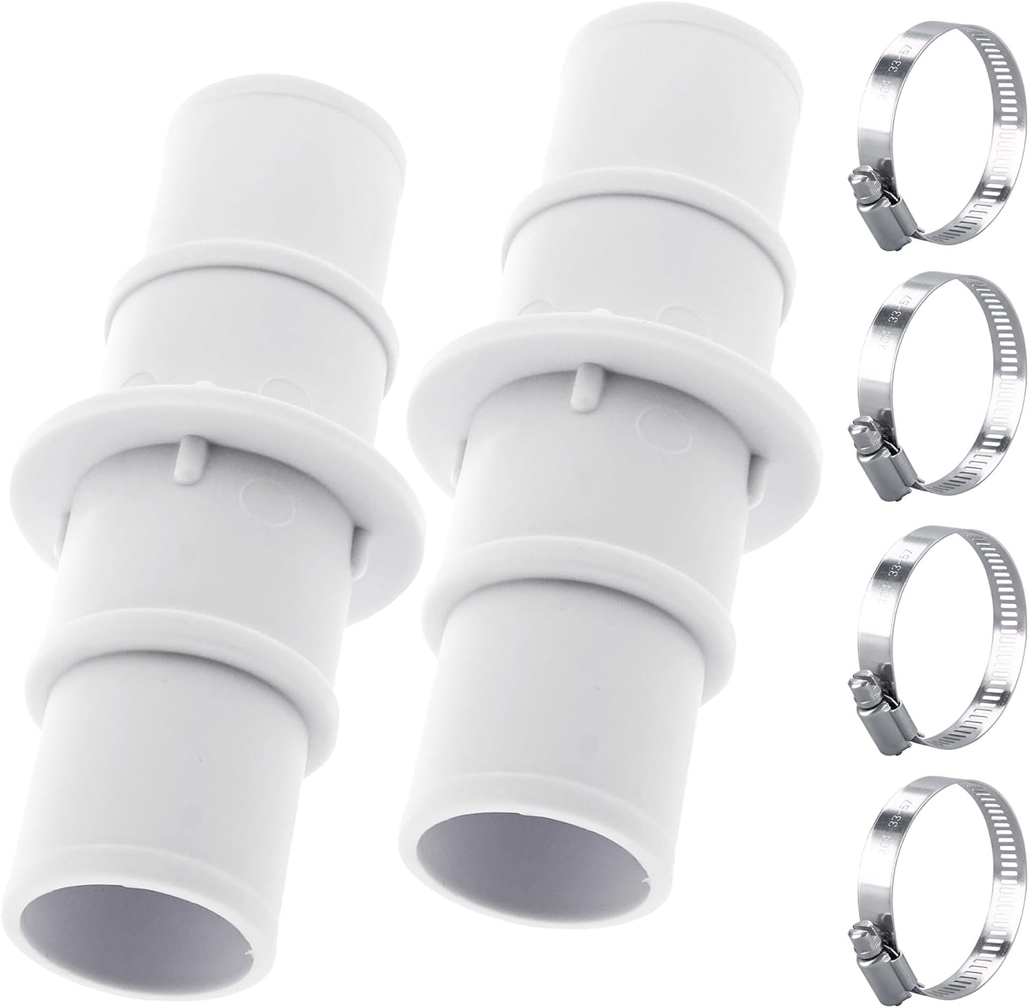 (2er-pack) 1-1/4 Zoll Oder 1-1/2 Zoll Poolschlauch-adapterstücke Mit Klemmen, Geeignet Für Pool-staubsauger Und -reiniger.