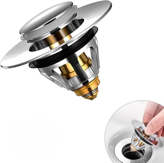 1 Spülbeckenstöpsel, Universeller Pop-up-abflussfilter, Abflussstöpsel Für Arbeitsplatten, Badewannenstöpsel Mit Anti-verstopfungsfilter, Küchenabflussventil (34-38 Mm)