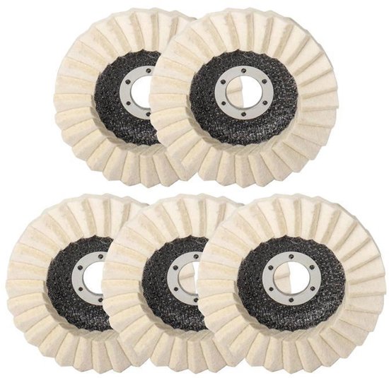 115 Mm Filz-schleifpads, Wollpolierpads, Winkelschleifer-polierpads, 5er-pack