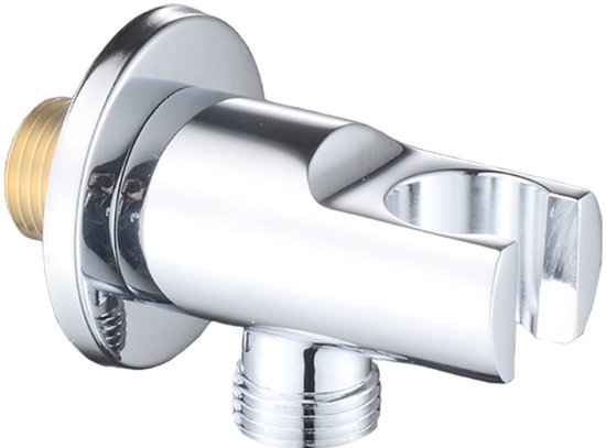 Wandmontierter Duschanschlussbogen Aus Verchromtem Messing (1/2") Mit Integrierter Handbrausehalterung