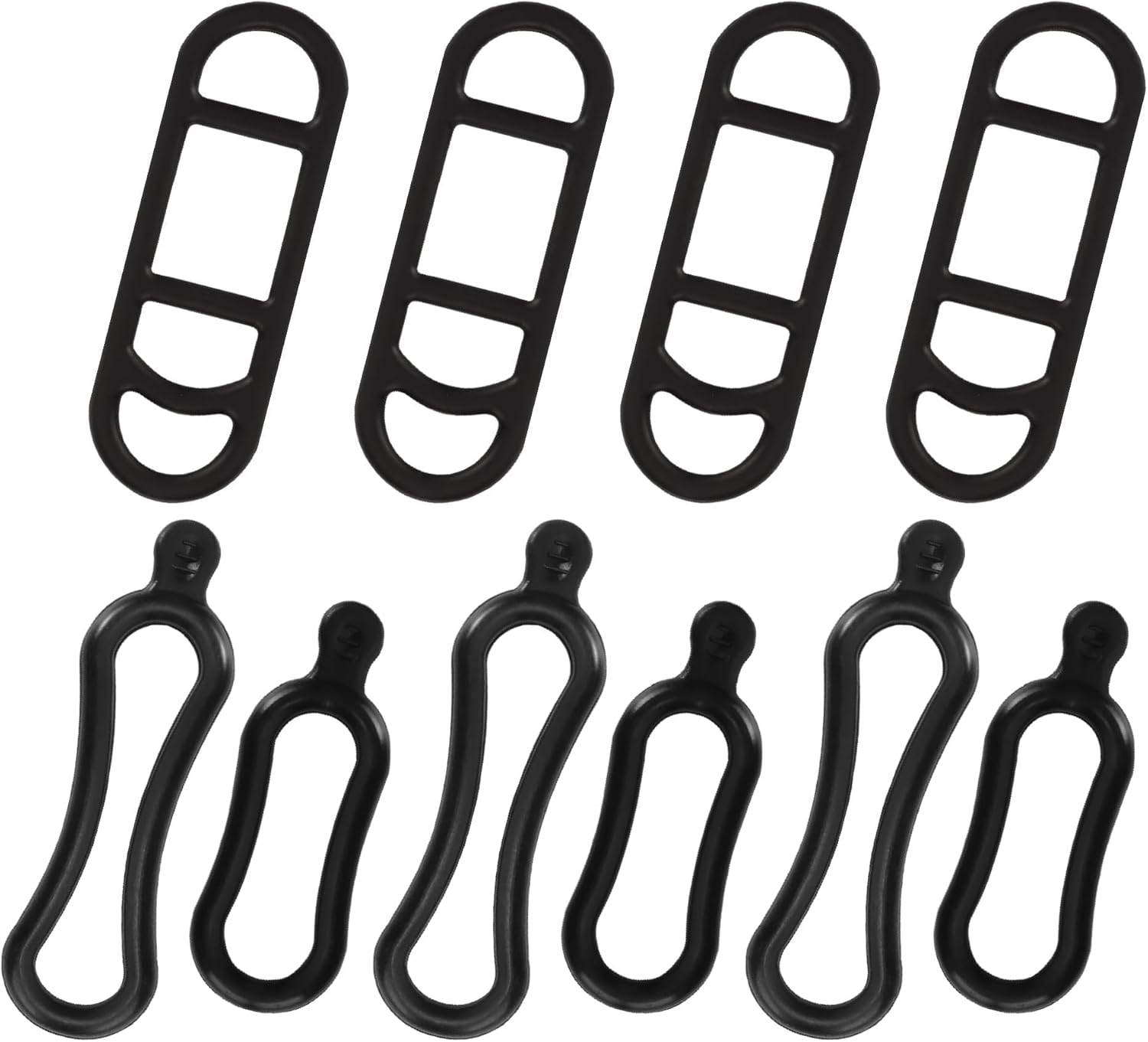 10 Silikon-fahrradriemen – Elastische Gummiringe Für Scheinwerfer, Taschenlampen, Handys Und Zubehör, Geeignet Für Alle Fahrradtypen, Schwarz