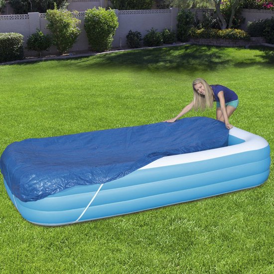 Poolabdeckung, 340 X 218 Cm Rechteckige Pe-plane, Wasserdicht, Uv-beständig