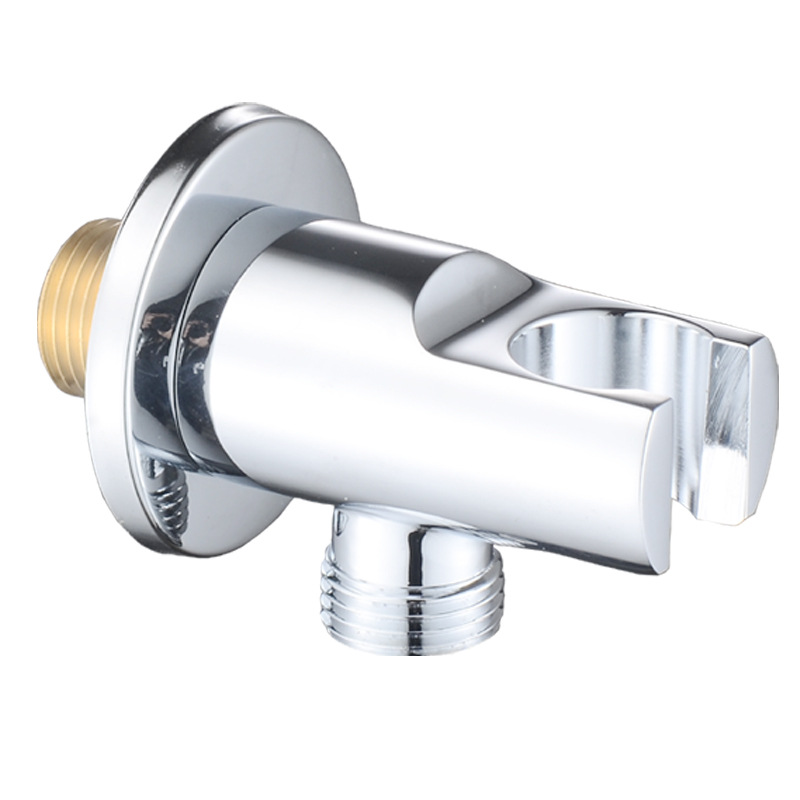 Wandmontierter Wasserzulaufbogen Mit Handbrausehalterung, Verchromter Messing-brauseschlauchanschluss (1/2 Zoll), Runde Wand