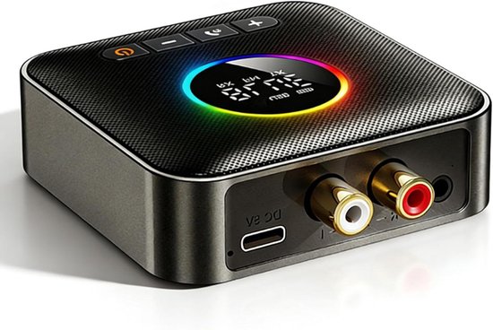 Bluetooth-audioadapter – Sender/empfänger – Kabelloses Hören – 3-in-1-funktion – Digitalanzeige – Schwarz