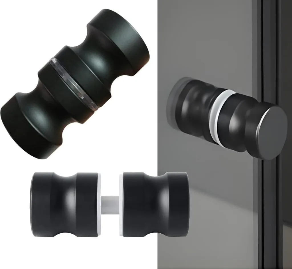 Duschtürgriff – Edelstahl – 2er-pack – Schwarz – 30 X 62 Mm