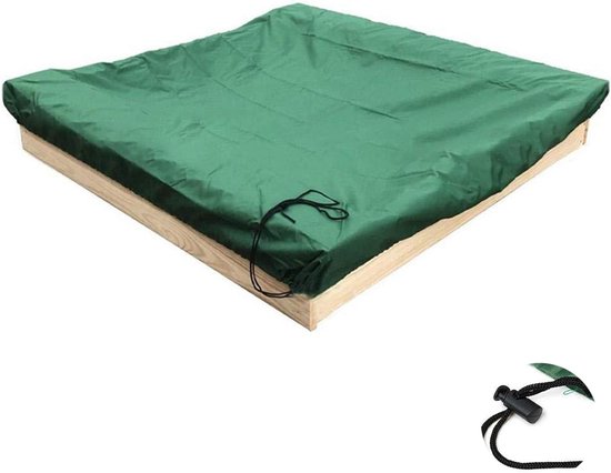 Wasserdichte Sandkasten-/poolabdeckung Aus Segeltuch, 180 X 180 X 20 Cm, Mit Kordelzug, Grün