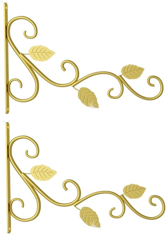 2er-pack 30 Cm Goldene Wandhalterungen Aus Schmiedeeisen Für Hängeampeln