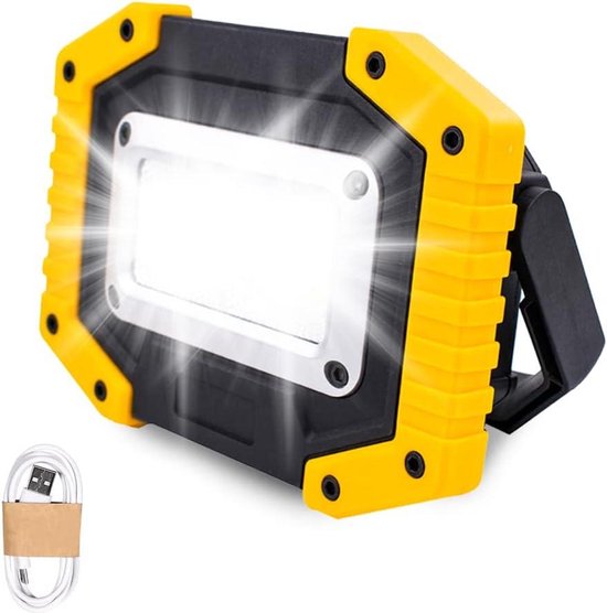 Wiederaufladbare 30-w-cob-arbeitsleuchte, Wasserdichter Usb-flutlichtstrahler Mit 3 Modi Für Camping, Garten Und Garage