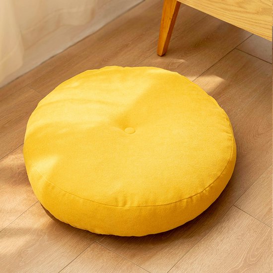Rundes Bodenkissen – Gelb – 42 X 12 Cm