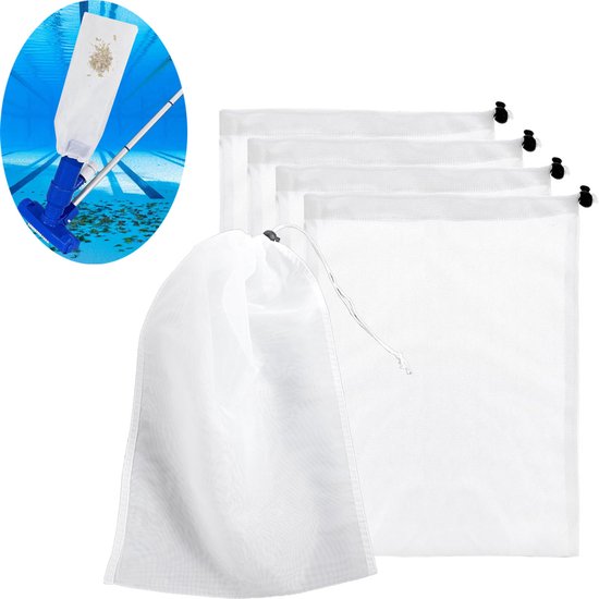 4er-pack Pool-staubbeutel – Staubfilter – Ersatzbeutel Für Pool-staubsauger – Pool-netzbeutel – Wiederverwendbar – Weiß