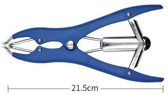 Flexibler Edelstahlclip, 100 Gummiringe, 21,5 Cm, Blau.