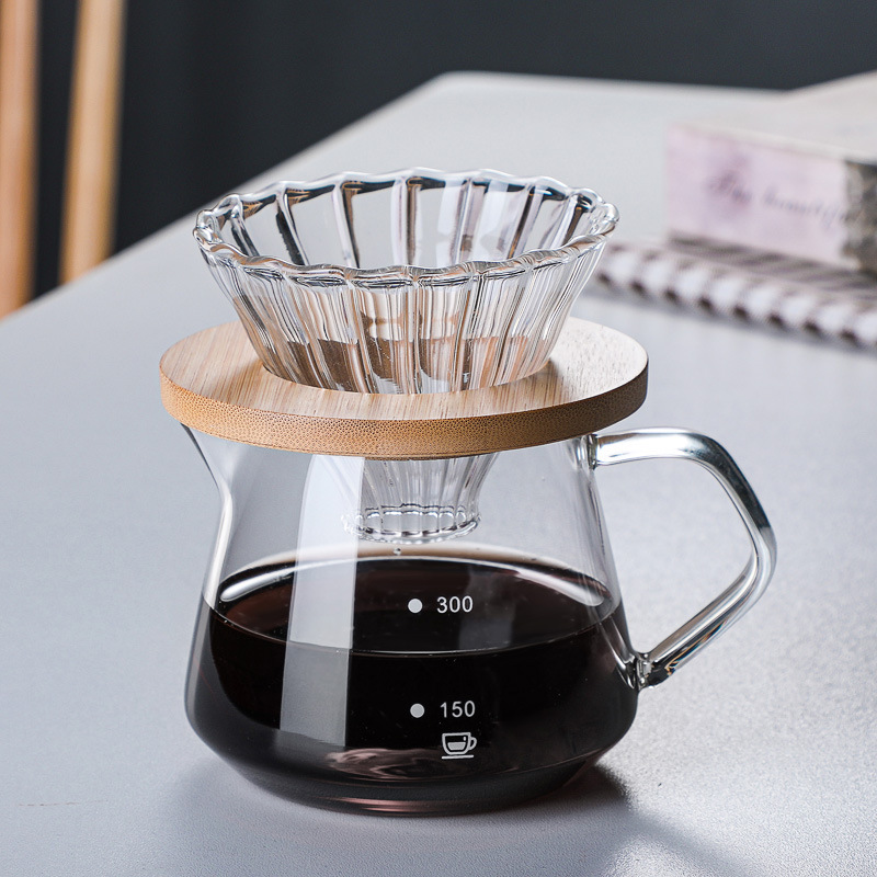 Glasfilter-kaffeemaschine – Set – Kaffeefilterbecher – Brühkännchen – Kaffeezubehör – Transparent
