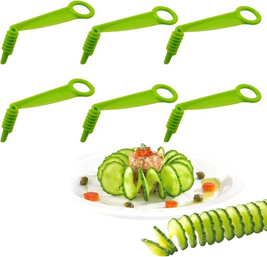 6 Stück - Spiralschneider - Spirali - Gemüseschneider - Kartoffelspiralschneider - Gemüsespiralschneider - Kartoffelschneider - Spiralschneider - Für