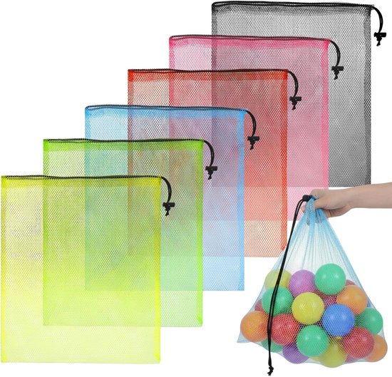 6er-pack Farbige Aufbewahrungsbeutel Aus Nylonnetz, 40 X 35 Cm