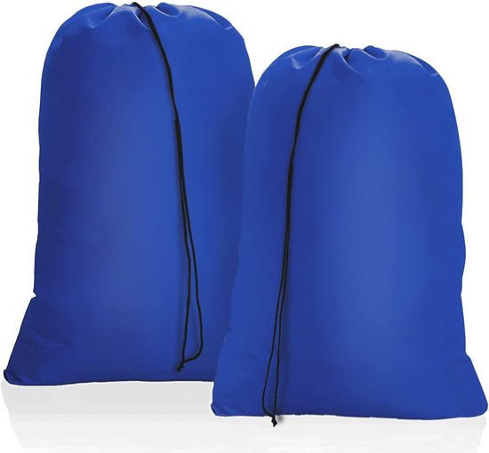 2-teiliges Großes Reise-wäschesack-set, 50x60 Cm, Faltbar, Spielzeugaufbewahrung, Kordelzug, Hotels/studentenwohnheime, Blau.