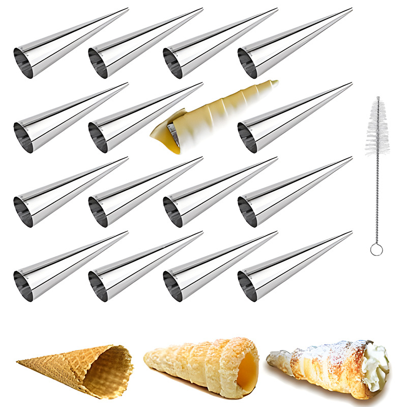 Croissantformen – 12 Stück – Hörnchenformen – Sahnehörnchenformen – Eiswaffelformen – Sahnehörnchenformen – Backzubehör – Gebäck