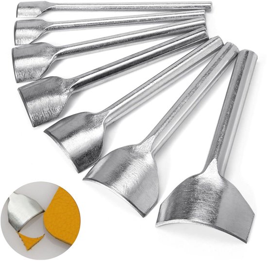 7-teiliges Set Bogenförmiger Lederkantenschneider (10-40 Mm), Halbrunde Stanzwerkzeuge Für Gürtel, Geldbörsen Und Heimwerkerprojekte.