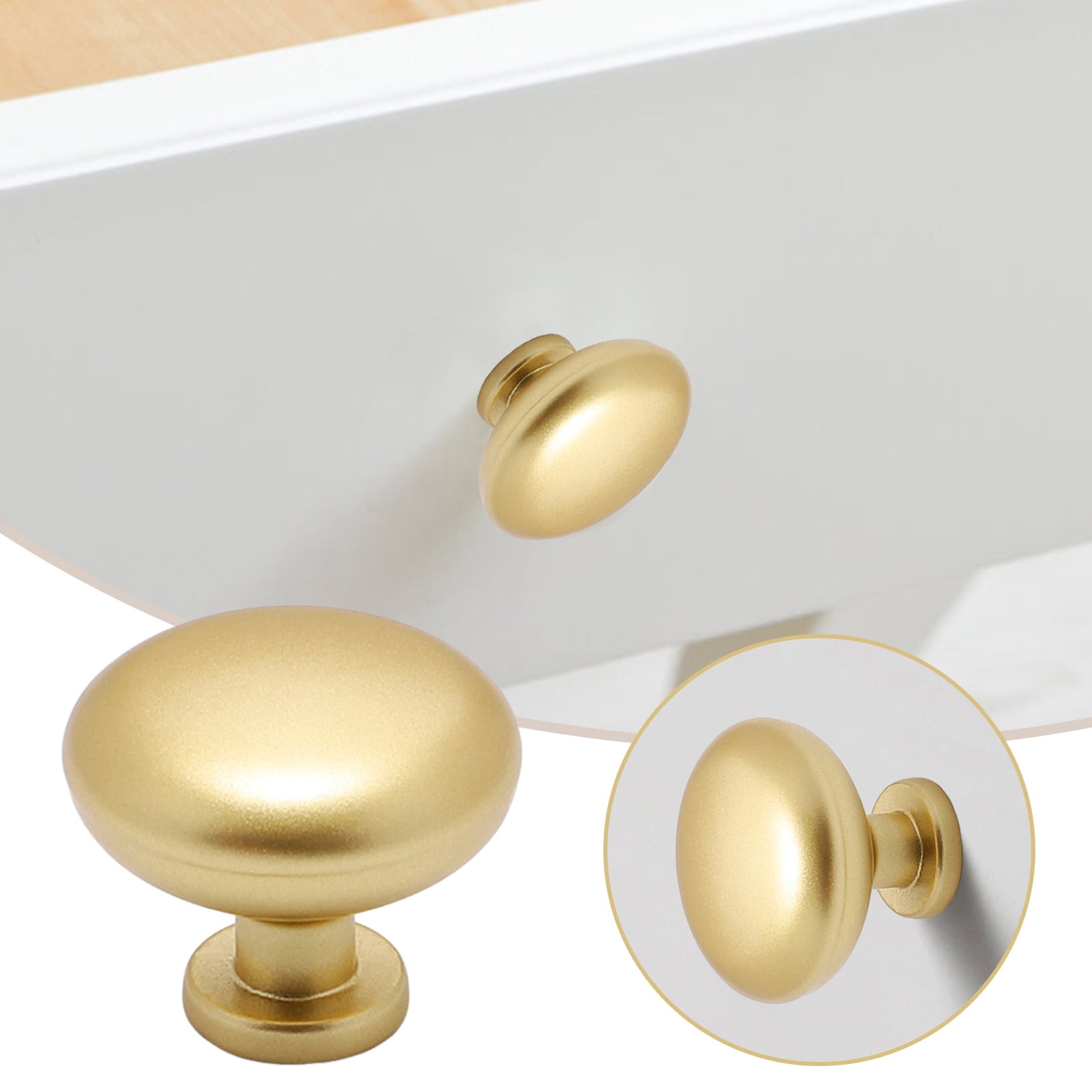 12 Gebürstete Goldene Schrankknöpfe, Runde Schubladengriffe, Küchenschränke, Badezimmerschrankgriffe