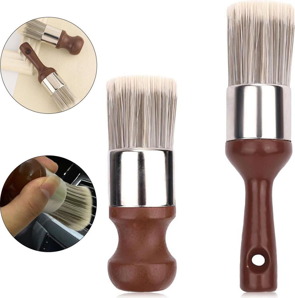 Ein Set Aus Zwei Lederpflegebürsten, Wachsbürsten Mit Pet-borsten, Langlebig Und Schonend, Geeignet Für Möbel Und Autoinnenräume.