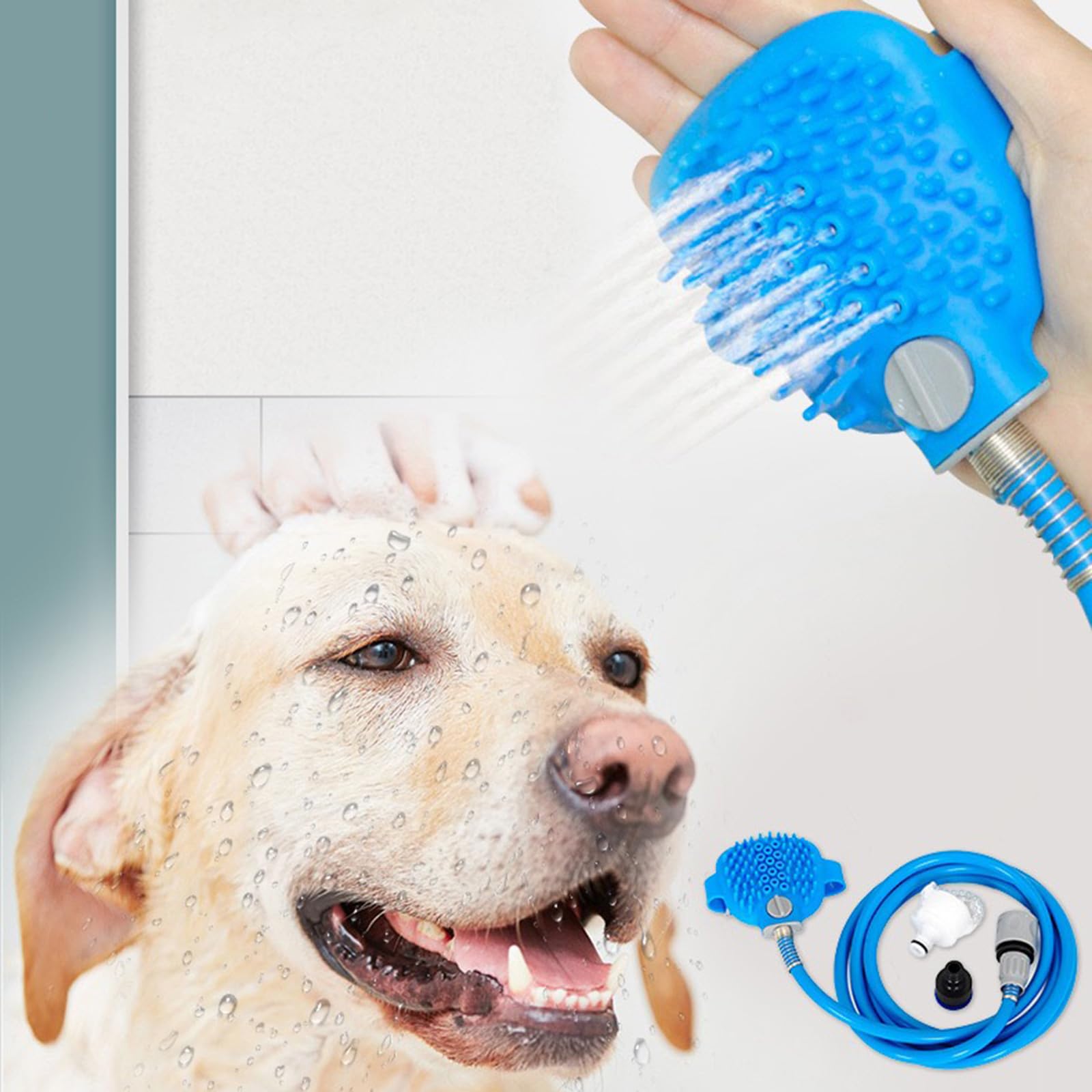 Hunde-duschzubehör, Tragbare Haarentfernungsdusche, Hundebürste, Schaummaschine, Silikon-duschsprüher Für Haustiere, Outdoor-sprühgerät Für Camping, Wandern Und Strand