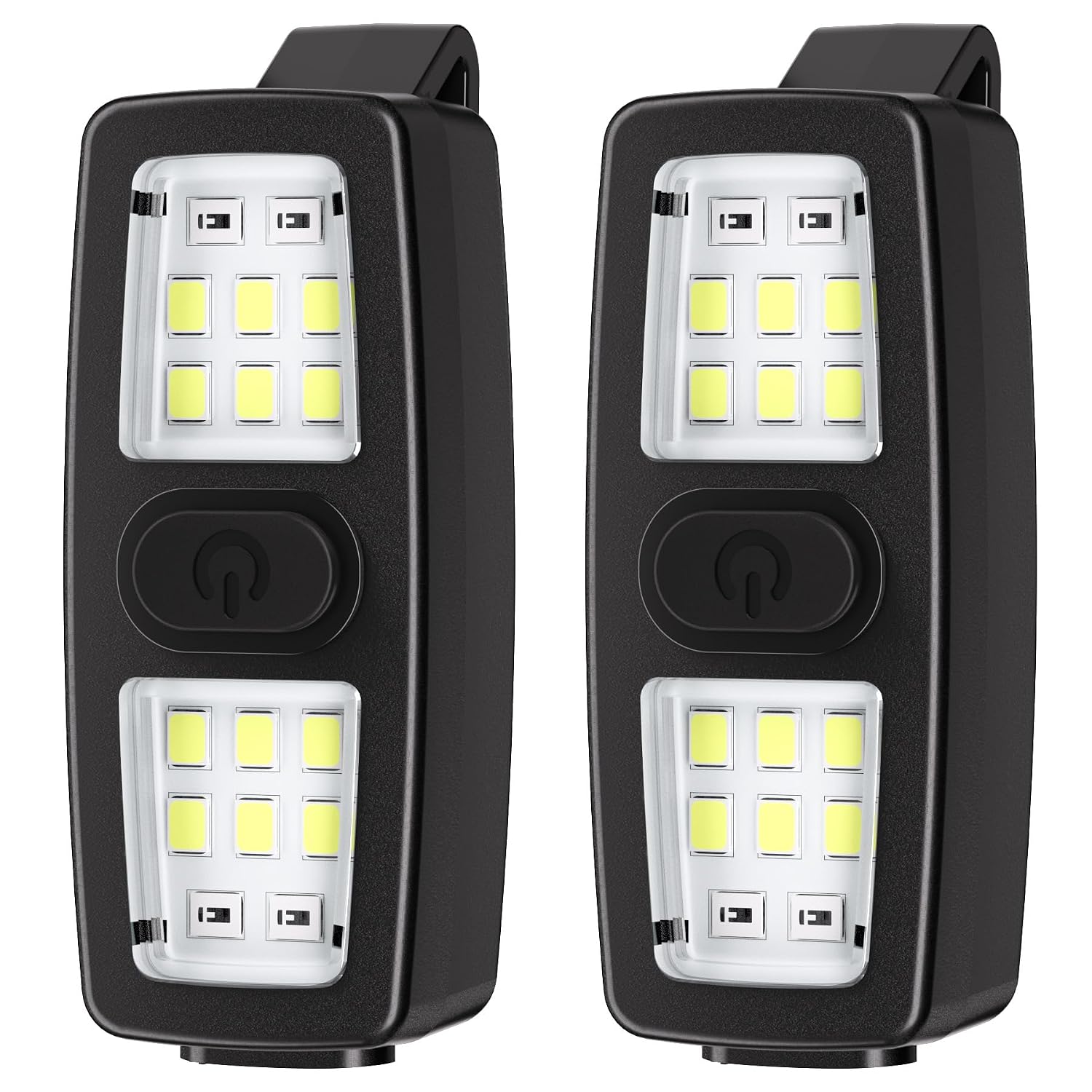 2er-pack Schwarze, Wiederaufladbare Led-sicherheitstaschenlampe Zum Anclipsen Für Den Einsatz Bei Nacht