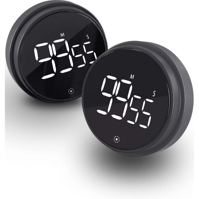 Digitale Küchentimer, 2er-pack, Magnetische Timer Mit Großem Led-display Und 3-stufiger Lautstärkeregelung.