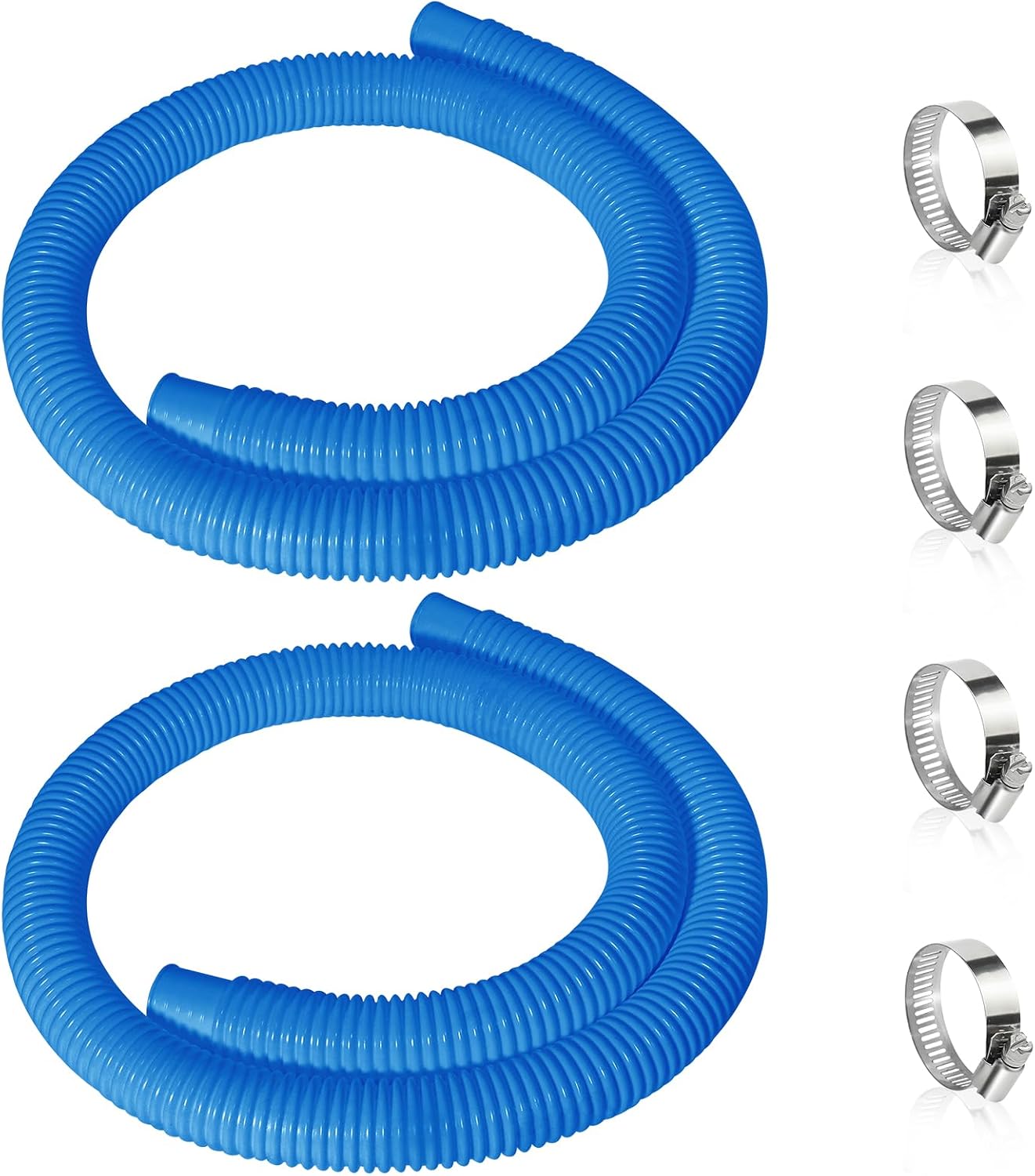 2-teiliges Poolschlauchset, 150 Cm Lang, 32 Mm Innendurchmesser, Ersatzschlauch Für Poolpumpen, Filterpumpenschlauch Für Aufstellpools – Blau