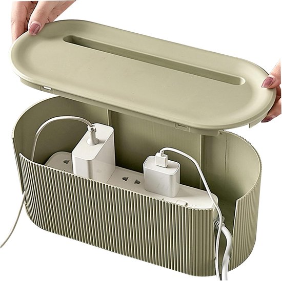 Kabelmanagementbox Mit Deckel, Schlitzen, Belüftungslöchern Und Rutschfester Ablage, Verdeckt Kabel Und Steckdosen, Für Heimbüros, Schreibtische, Fernseher Und Computer.