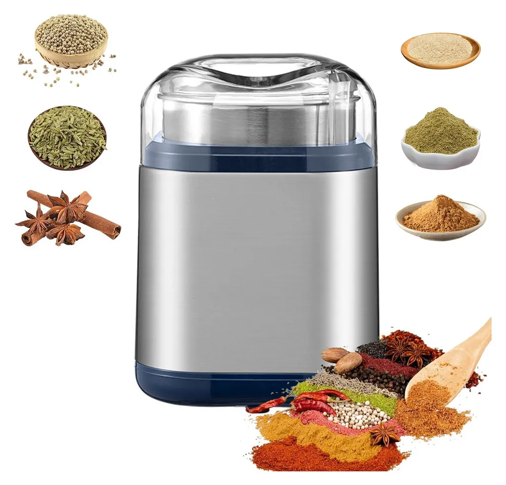 Kaffeemühle, Haushaltsmühle, Elektrische Mühle, Mahlt Getreide Und Gewürze, Multifunktional, Aus Edelstahl, Tragbar Und Leise.