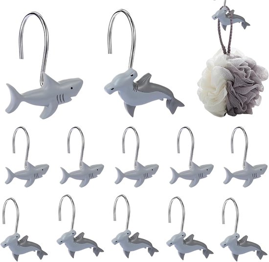 12er-pack Dekorative Schwarze Duschvorhänge & Handtuchhaken