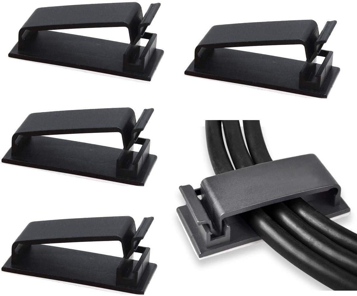 Kabelmanagement, 50 Selbstklebende Kabelclips Zur Organisation Von Elektrokabeln, Ethernet-kabeln Und Kabelmanagement Für Fernseher, Pc, Laptop Und Büro.